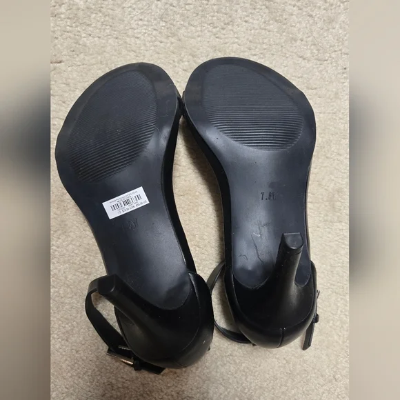 Torrid Black Faux Leather Strappy Heels Size 7.5 Wide - Picture 3 of 4